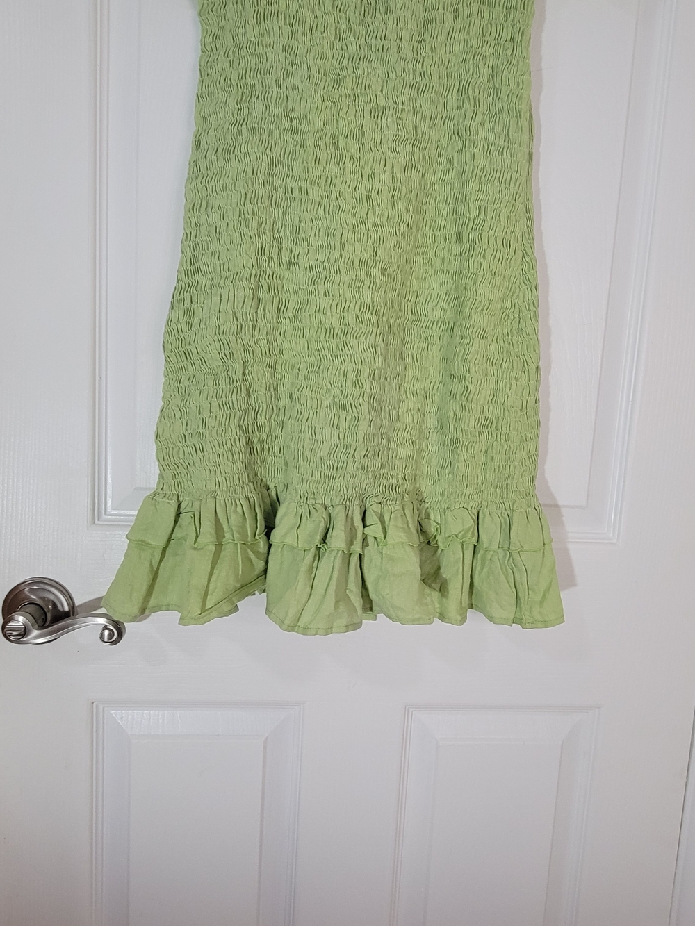 Faithfull the Brand Light Green Smocked Puff Sleeve Dress Size 8 Women. - Picture 6 of 8